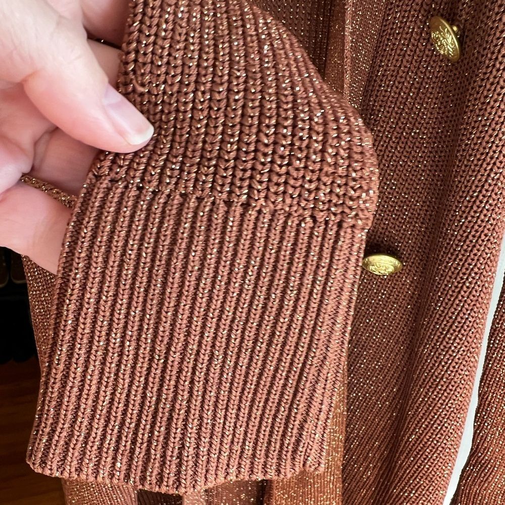 L'AGENCE Noe Double Breasted Copper Cardigan Sweater - Picture 14 of 16